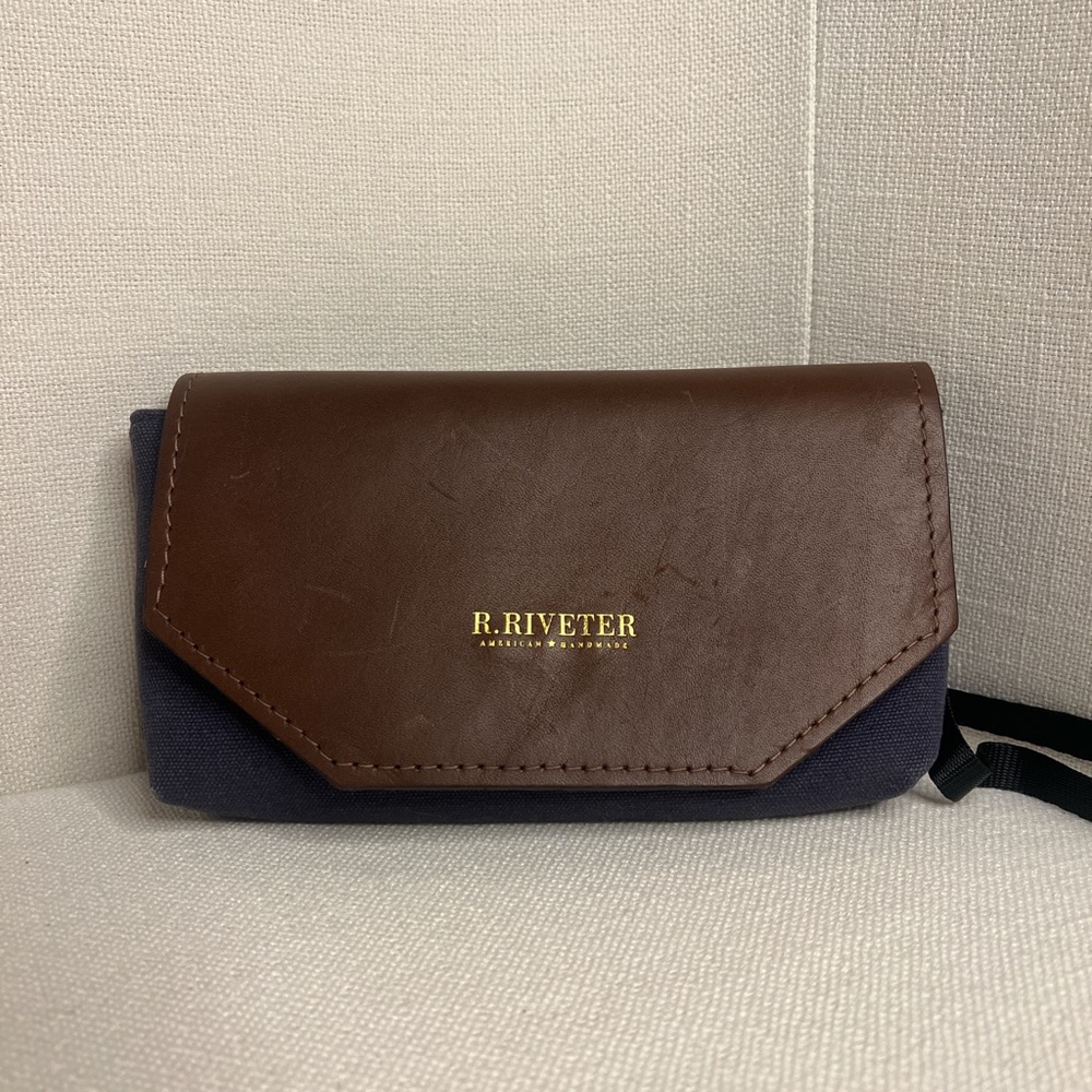 R. Riveter Brown and Navy Bag